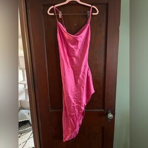 Forever 21 Vibrant Pink Asymmetrical Dress